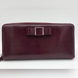 Coach Burgundy Wallet with Bow Accent